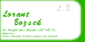 lorant bozsek business card